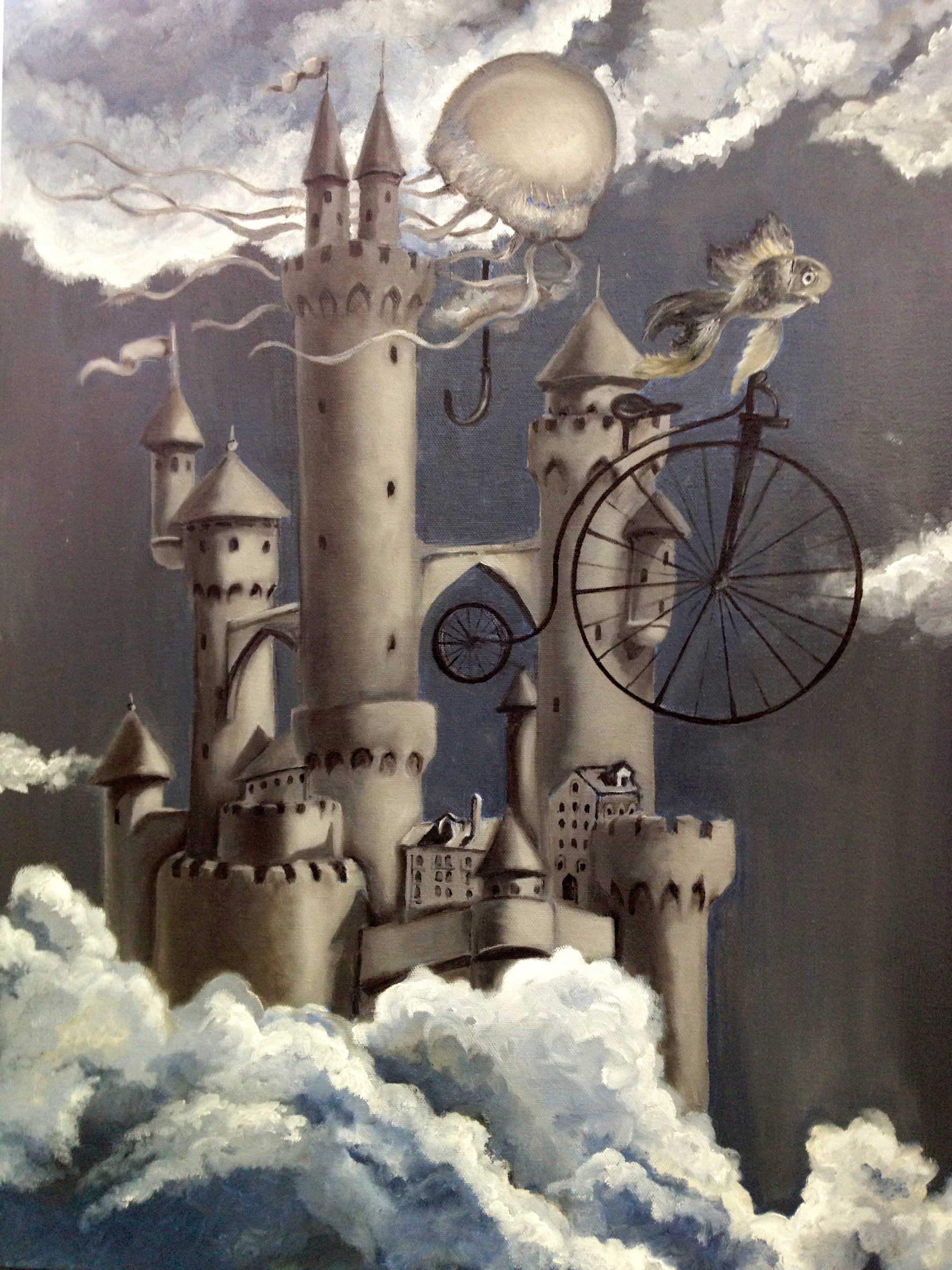 fish with a bicycle